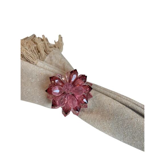 Pink Jewel Cluster Napkin Rings Set of 4 Romantic Coquette Core Glam - Picture 1 of 10